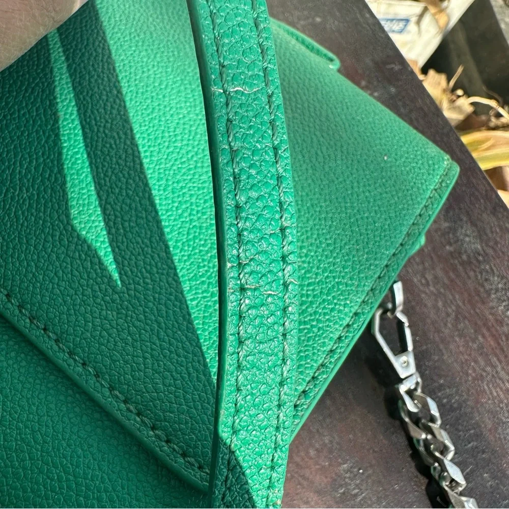 Charles & Keith - Pebbled Leather Sling Bag in Green with detachable straps. - Picture 8 of 15